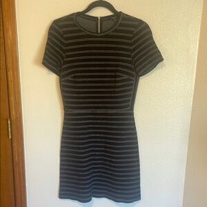 Elegant Black Striped Dress